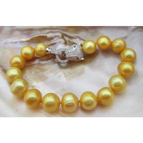 Charming 9-10mm south sea baroque pearl bracelet 8" 2pc