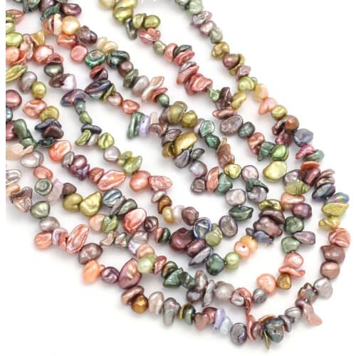 Natural Freshwater Pearls Beads Recycled Punch Loose Beads for Jewelry Making DIY Women Necklace Bracelet 6-8mm