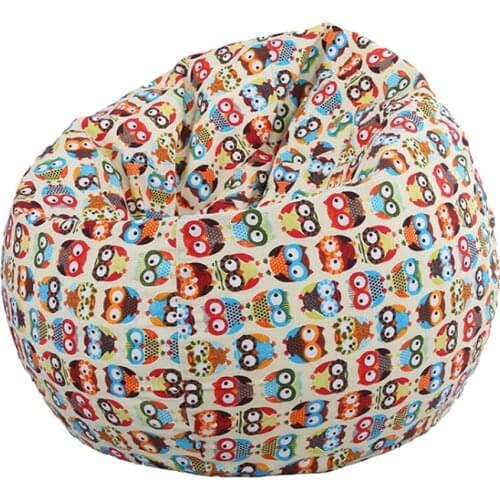 60x75cm Linen Bean Bag Cover Sofa Slipcover Toy Storage Bag Stuffed Animal Toys Storage Bean Bag Cover without Filling