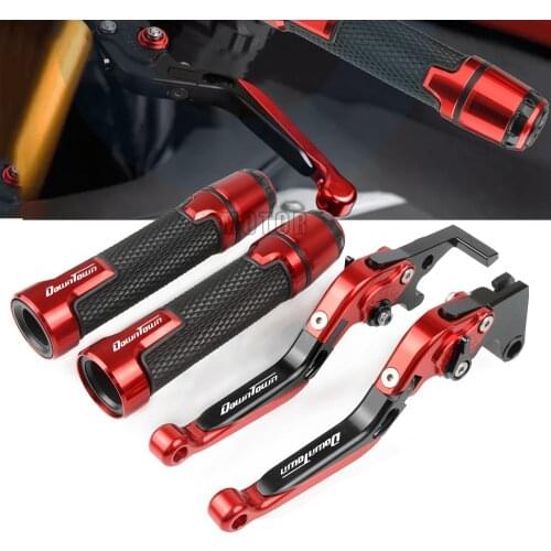 For Kymco DownTown 125 200 300 All Year Motorcycle Aluminum Adjustable Foldable Brake Clutch Levers Handlebar Grips Accessories