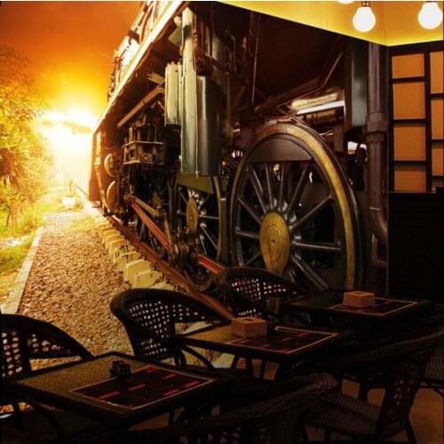 Dropshipping Colomac Retro Wallpaper New Personalized Non-Woven Train Custom Mural 3d Vintage Wall Wallpaper Papel De Parede