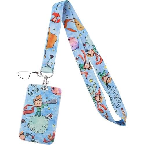 ER544 Cute Prince And Fox Lanyard Card Holder Student Hanging Neck Mobile Phone Lanyard Badge Subway Access Card Holder