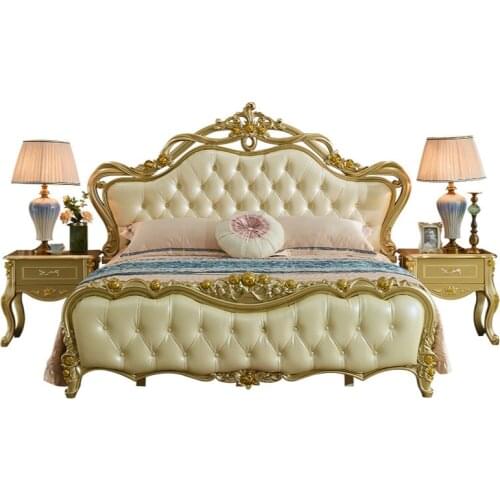 European bed double bed wedding bed princess bed high-end champagne gold furniture