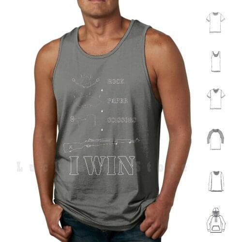 Rock , Paper , Scissors , Gun tank tops vest 100% Cotton Garand M1 Garand Rifle Firearm Gun Photogenic Firearms Weapon Rock