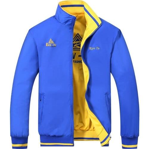 Mens Jacket Casual Coats New Spring Autumn Fashion Print Sportswear Overcoat Men Jackets Male Double Side Wear Clothing