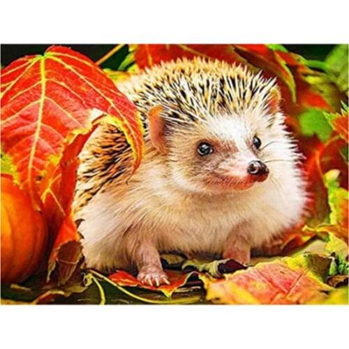 Square/Round Diamond Painting Hedgehog Cross Stitch Kits DIY Diamond Embroidery Animals Mosaic Art Needlework Child Room Decor