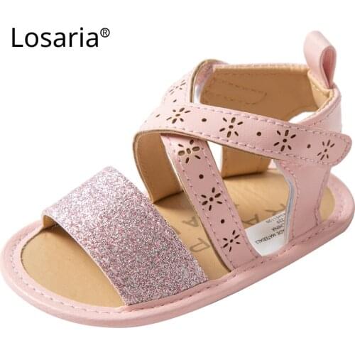 Losaria Bebe Girl Shoes Summer Sandals Breathable Soft Bottom PU Leather Fashionable Flat Infant Shoes Toddler First Walkers