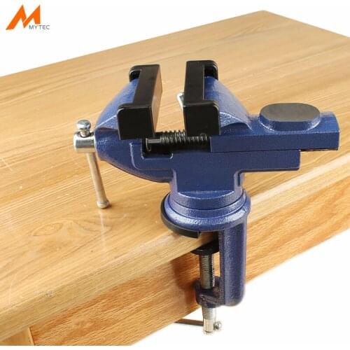 2.5" Small Swivel Base Clamp-on Bench Vise for Woodworking Repair Work