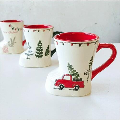 Cute Boots Shape Christmas Water Cup Couple Pair Of Cups Home Decoration Ornaments Personalized Cups funny coffee cups