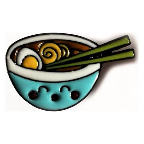 Fashion Enamel Brooch Chinese Food Noodle Pins For Backpacks Womens Brooches Jewelry Gifts