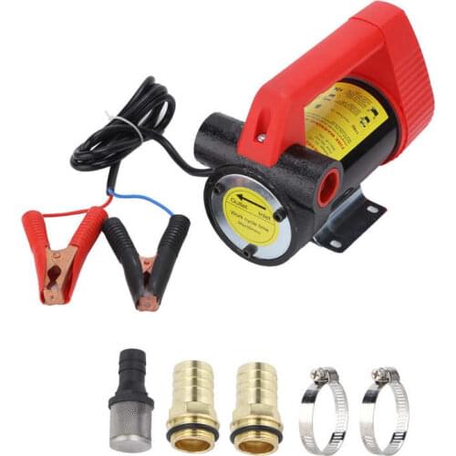 DC 12V Fuel Transfer Pump Portable Electric Cast Iron for Diesel Heavy Duty Vehicle Boat Fuel Transfer Extractor