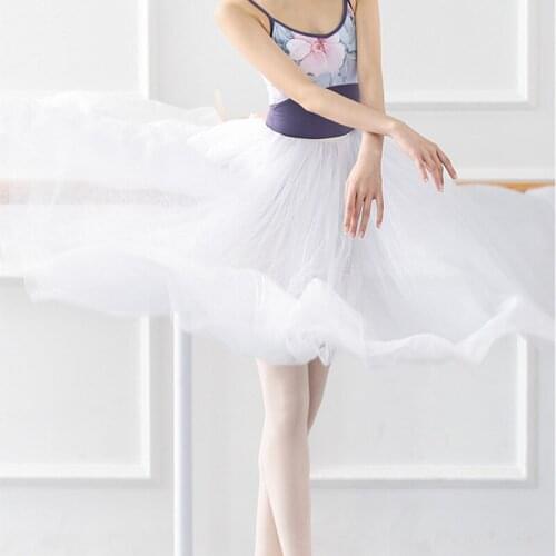 The New Back Bow Four-layer Long Gauze Skirt Ballet Skirt for Adult Womens Skirt Dance Uniforms