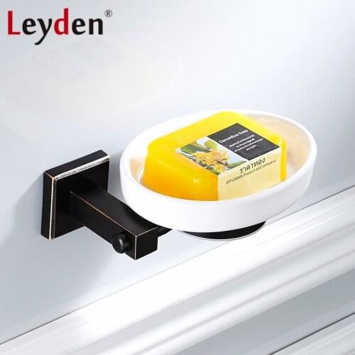 Leyden New Brass Oil Rubbed Bronze Toilet Shower Soap Dish Holder Wall Mounted Soap Dishes Ceramic Soap Dish Bathroom Accessory