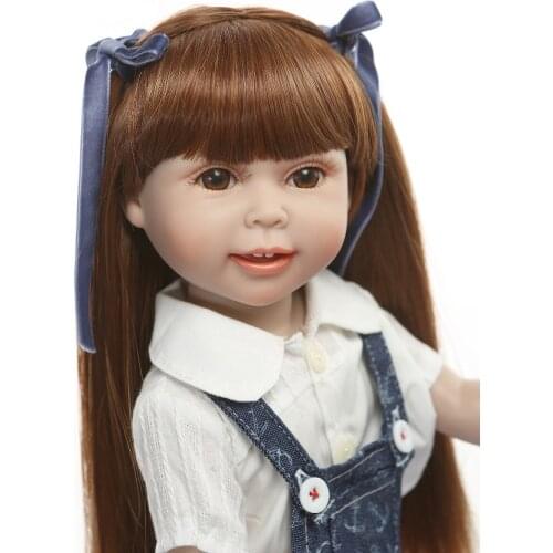 American baby Doll 18 Inch/45 cm Full vinyl silicone reborn Baby Doll toys bebes reborn menina bonecas child gift toy dolls