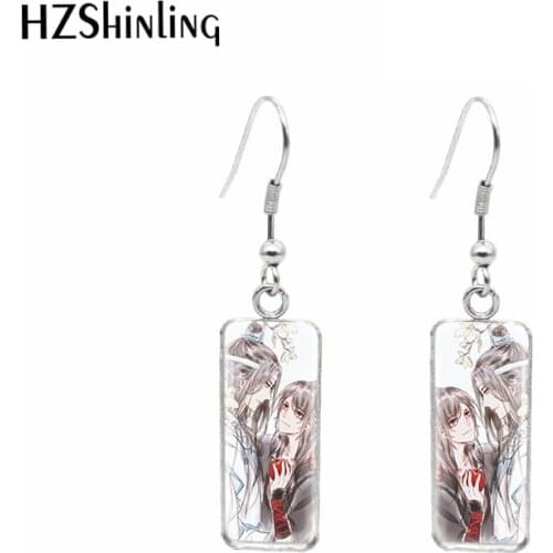 2019 Hot Drama The Untamed modaozushi Weiwuxian Stainless Steel Square French Hook Earring Dangle Sweet Summer Accessory Jewelry