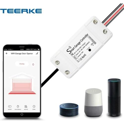 US Plug WiFi Smart Garage Door Controller Tuya APP Remote Open Close Monitor With Alexa Google Home