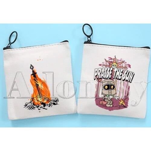 Dark Souls Hand-painted Wallet Blank Canvas Pure White Cloth Bag Customized Hand-painted Small Coin Bag