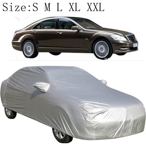 Universal Full Car Covers Snow Ice Dust Sun UV Shade Cover Foldable Light Silver Size S-XXL Auto Car Outdoor Protector Cover