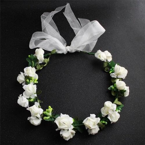 Bridal Hair Wreath Women Flower Headband Girls Hairwear Birthday Party Beach Wedding Hair Accessories Homen Wedding Decoration