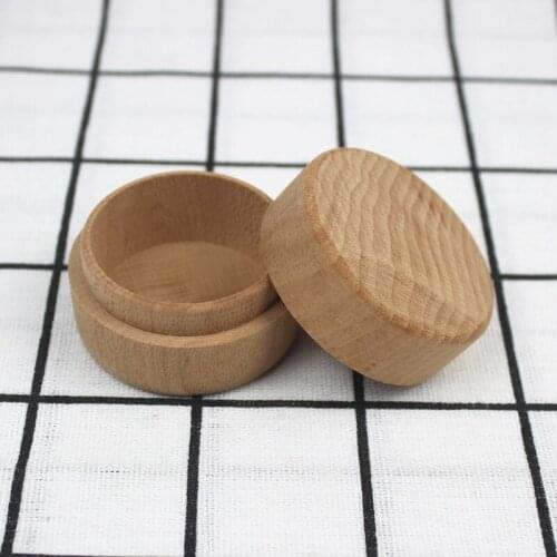 100pcs Small Round Wooden Storage Box Handmade Jewelry Organizer Soap Crafts Case Vintage Decorative Natural Craft Jewelry Box