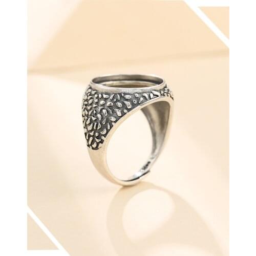 15.5*16.5mm 925 STERLING SILVER mens Semi Mount Bases Blanks base blank Pad VINTAGE rings ring Setting set diy A5505