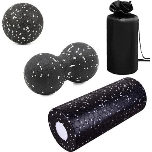 2 in 1 EPP High Density Foam Roller and Fitness Massage Balls Set GYM Yoga Peanut Ball Therapy Relax Muscle Release Exercises