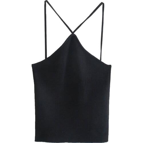 2021 New Women Summer Knitted Top Fashion Design Casual Sexy Chic Lady Woman Camisole Tank Top