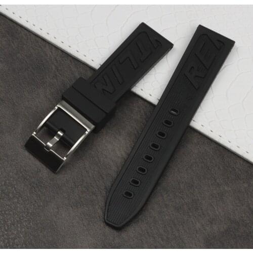 22mm Luxury Brand Silicone Rubber thick Watchband Black Watch Strap For navitimer avenger for Breitling strap with Pin buckle