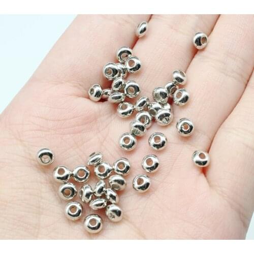 3000pcs smooth rondelle Ball Spacer Beads 5mm quality silver tone Plated CCB Bead Spacer, for Jewelry component