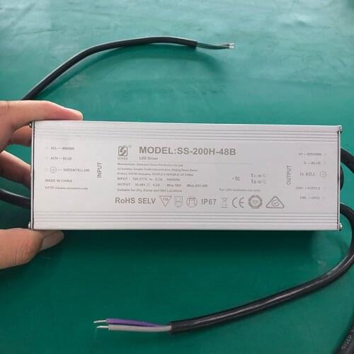 4.2A 200W IP67 waterproof Constant current source for UV LED module gel curing lamps INPUT AC 100V-277V OUTPUT DC 36V-48V 4200mA