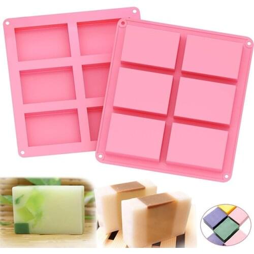 6-Cavity Rectangular Silicone Mold for Baking Cakes, Chocolate, Biscuit, Ice Cubes, DIY Handmade Soap