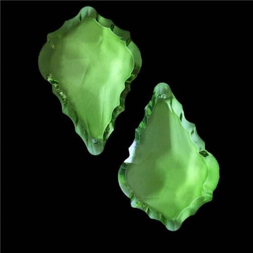 63*42mm 50pc Peridot Crystal Maple Leaf Chandelier Prisms For Lighting Decoration Free Shipping