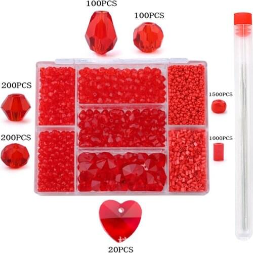 7 grid DIY Crystal Pearl Accessories Bracelet Necklace Accessories charms for bracelet making glass beads