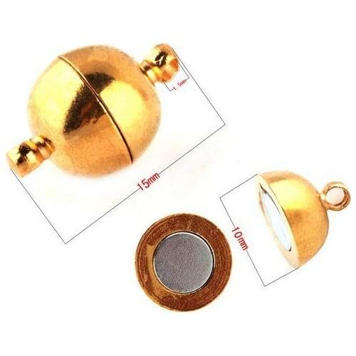 Free shipping 10mm cylindrical Magnetic Clasp, gold plated Bracelet Necklace Magnetic Clasp,Fashion Jewelry Clasps