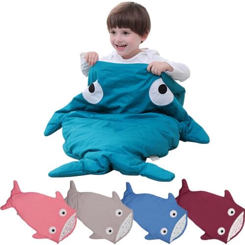 Baby Shark Tail Sleeping Bag for Toddler Camping Snuggy Cotton Swaddle Wrap Newborn Sleepsack Idea Gift Blanket Bedding