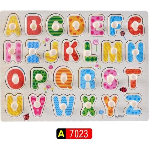 Baby Montessori Wooden Puzzles Hand Grab Boards Kids Cartoon Vehicle Animals Fruits 3D Puzzles Jigsaw Educational Toys