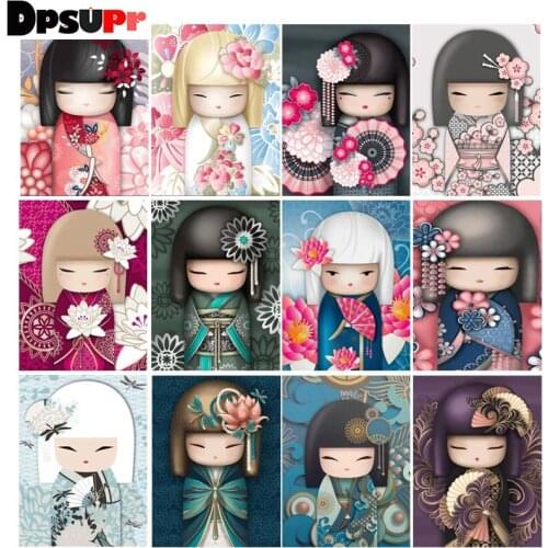 Dpsupr DIY Diamond Painting "Cartoon girl" Full Drill Square Round Diamond Embroidery 5D Cross Stitch Decoration Home