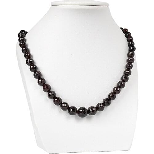 Factory Natural Garnet 6-11mm Round Bead Tower Necklace DIY Design Jewelry Women Clothing With Festival Birthday Gifts 18"