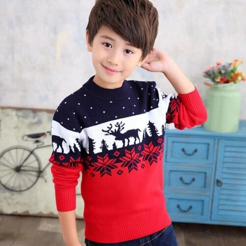 Boys Sweater Kids Outwear Tops 2021 Printed Fleece Thicken Warm Winter Autumn Knitting Pullover Children Clothing