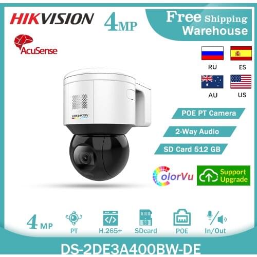 Hikvision Acusense PTZ ColorVu 4MP IP Camera DS-2DE3A400BW-DE(F1)(S5) H265+ POE Built-in MIC/Speaker CCTV Outdoor Video Camera