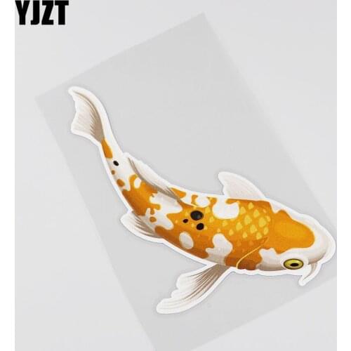 YJZT 9.6CMX15.9CM Interesting Cartoon Cute Fish Car Sticker Decal 13B-0060