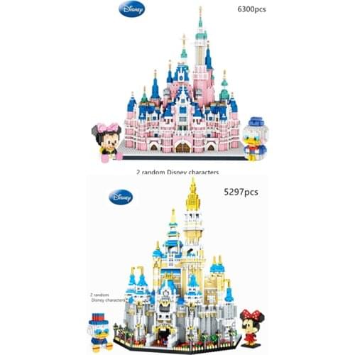 Famous World Building Disney Castle Diamond Particle Brick Adult Child High Difficulty Mini Assembling Model Toy