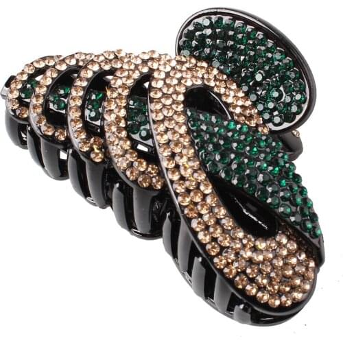 Korean Rhinestones Black Women Hair Claws Sector Hairpins Color Shiny Rhinestone Elegant Hair Clips Fashion Accessories