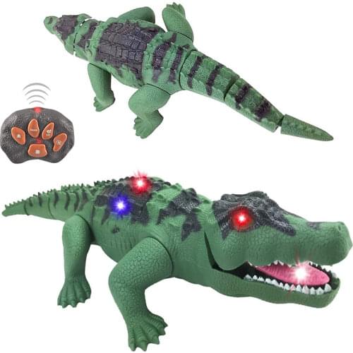 RC Crocodile Dinosaur Toys Animal Remote Control Electric Dino Walking Sounds LED Light Kids Pet Boys Children Birthday Gifts