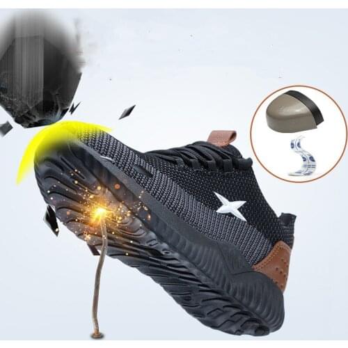 Fashion Safety Shoes Men Steel Toe Shoes Anti-puncture Work Sneakers Indestructible Work Sefety Boots Male Shoes Work Boots