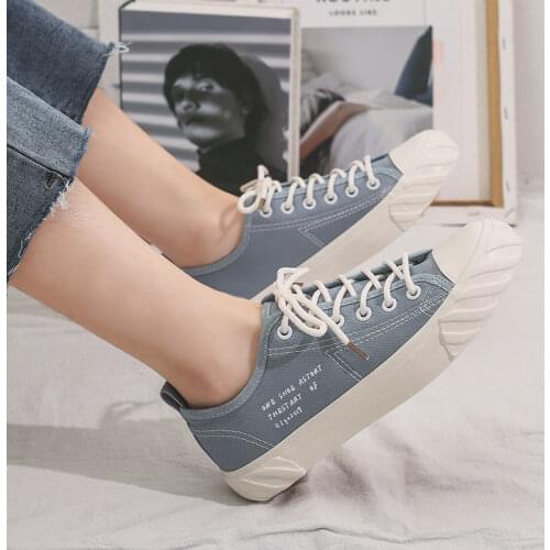 Platform Canvas Women Shoes Retro Lace Up Ladies Casual Low Top Sneakers Outdoor Breathable Leisure Zapatillas Mujer Size 35-40