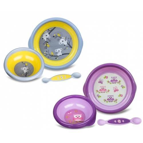 Baby Feeding Set Plate Spoon Kitchen Kids Food Supplies Cute Animal Figured Original Brand Bebedor