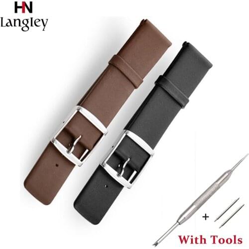 Genuine Leather Watchband For Women Men Wristwatch Straps 16mm 18mm 20mm 24mm Ultra-thin Soft Wristbands High Quality