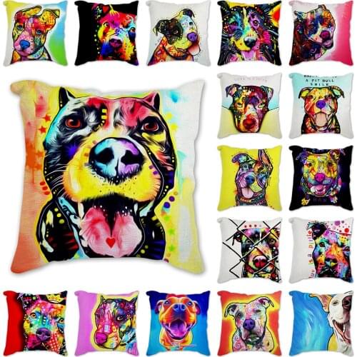 Watercolor Greyhound Pillow Cover 45x45cm Decorative Cushion Cover Dog Pillow Chihuahua German Shepherd Husky Art Pillowcase