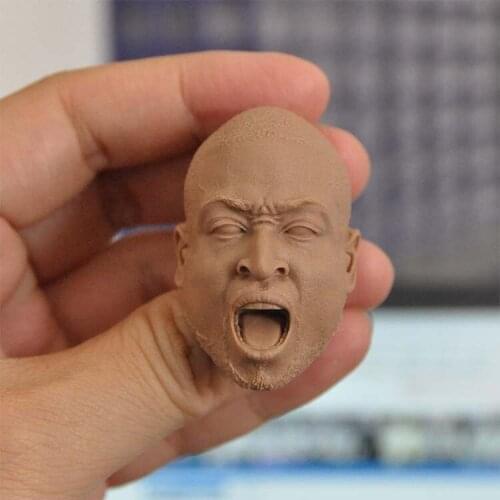 Unpainted 1/6 Scale Roaring Wade Head Sculpt Model For 12'' Action Figure Dolls Painting Exercise No.304